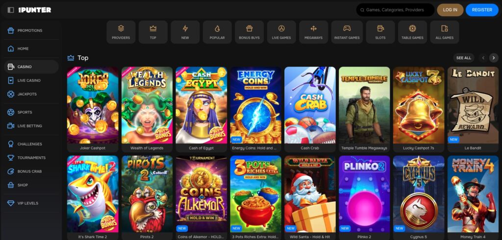 Mr Punter casino games library