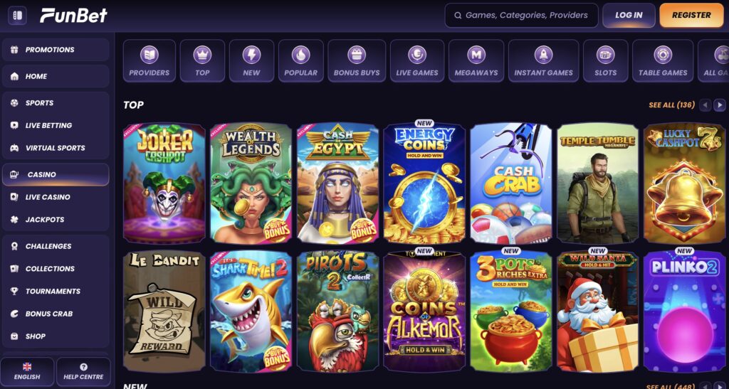 Fun Bet casino games library
