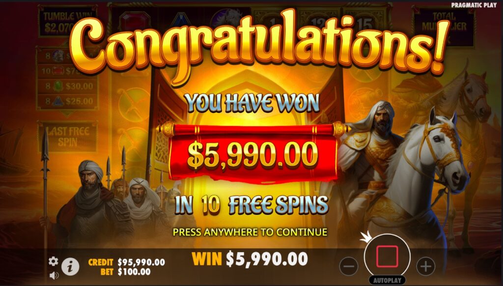 The Conqueror huge slot win