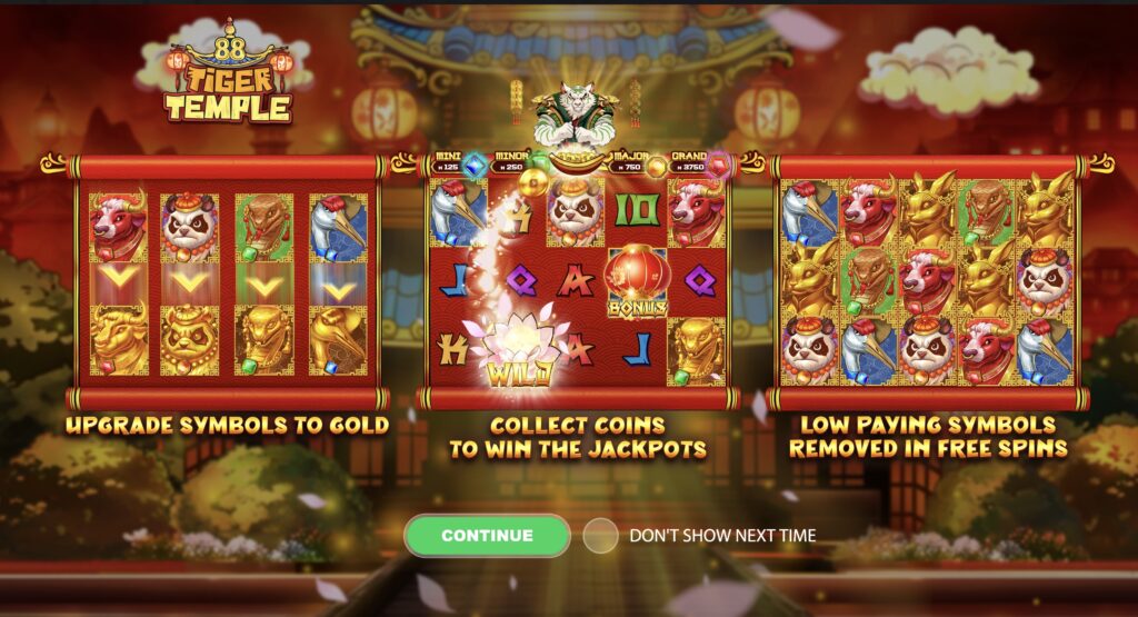 Tiger Temple 88 slot paylines and features