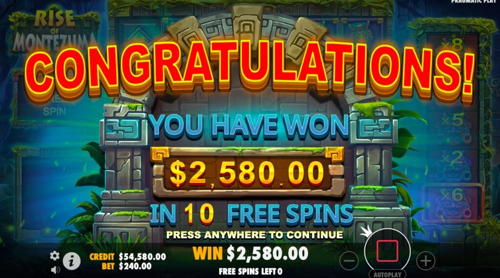Rise Of Montezuma huge slot win