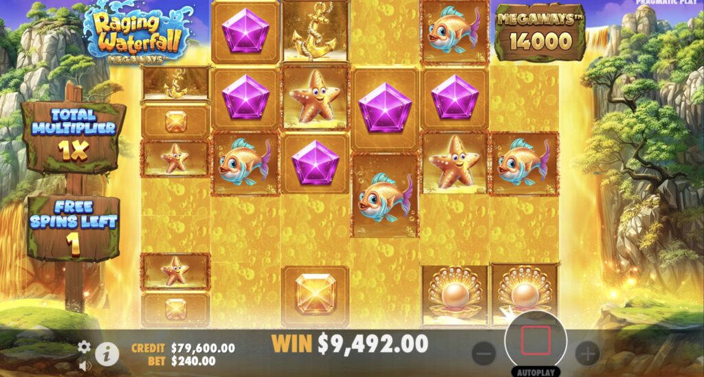 Raging Waterfall Megaways Bonus Rounds