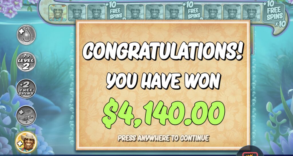 Bigger Bass Splash huge slot win