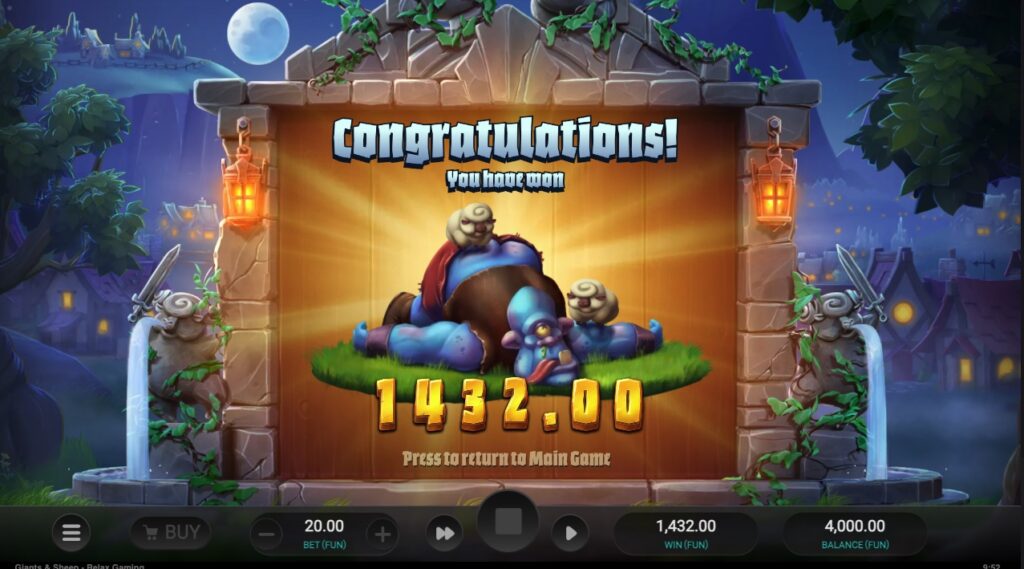 Giants & Sheep huge slot win