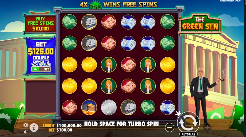 The Green Sun slot gameplay