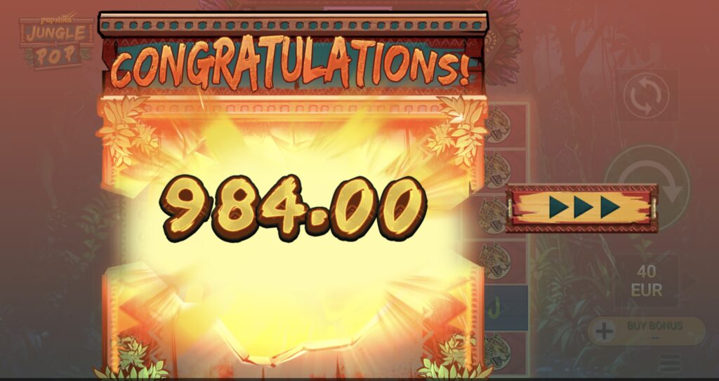 Jungle Pop huge slot win