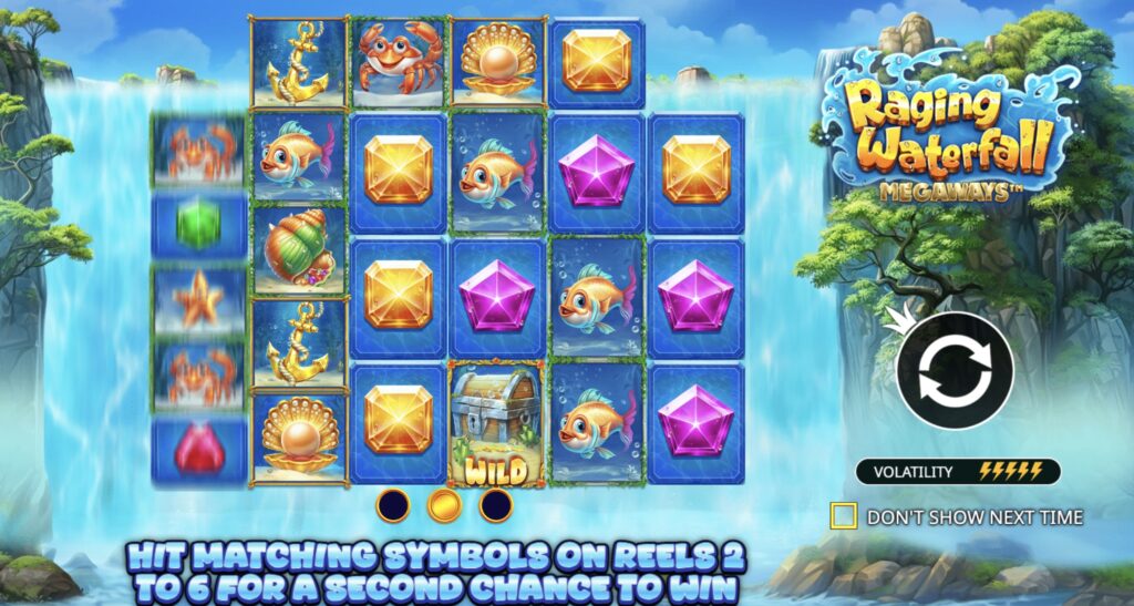 Raging Waterfall Megaways gameplay