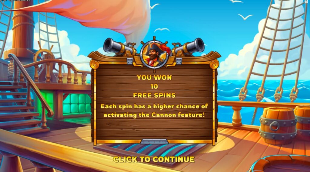 Pirate Bonanza free spins feature