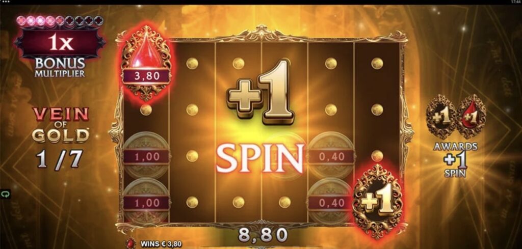 Immortal Romance Vein of Gold free spins gameplay