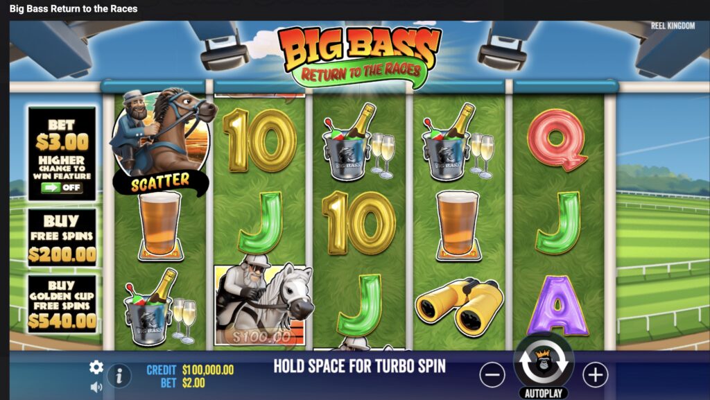 Big Bass Return To The Races slot gameplay