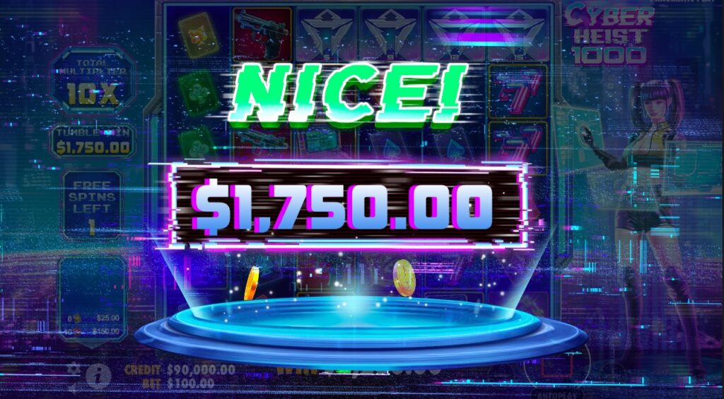 Cyber Heist 1000 huge slot win