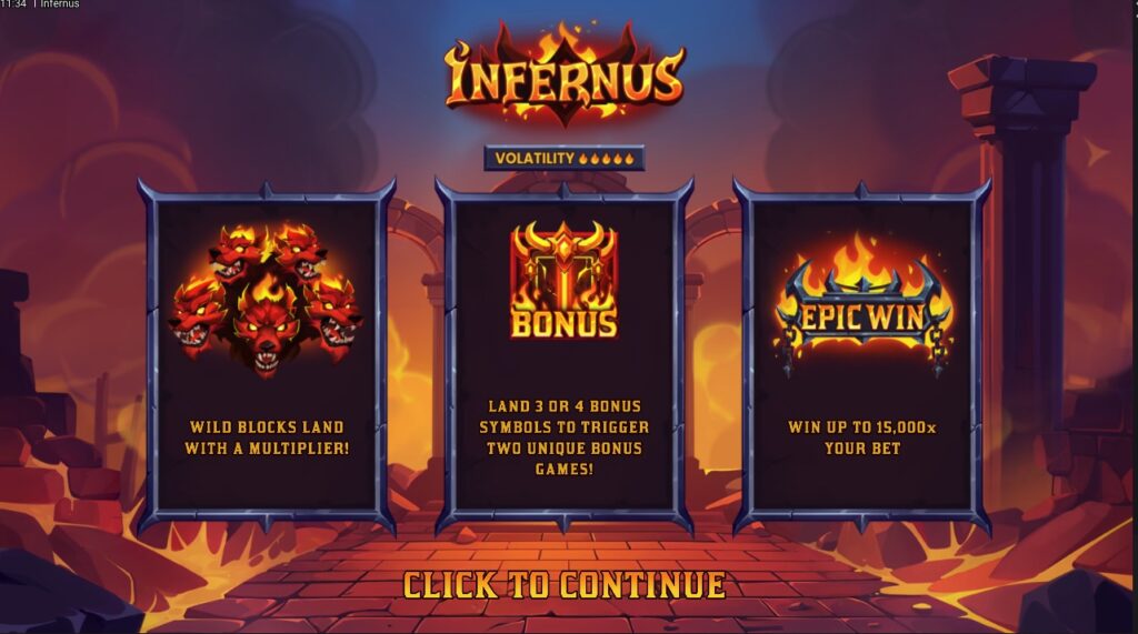 Infernus slot paylines and features