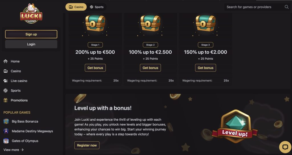 Lucki Casino Promotions Page
