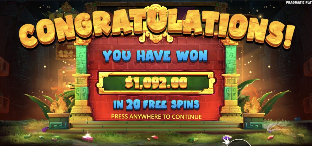 Aztec Powernudge huge slot win