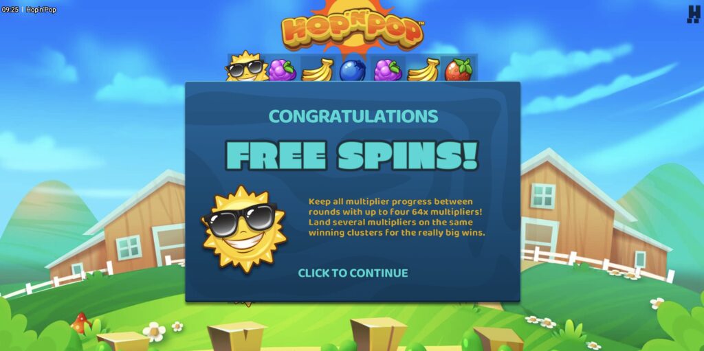 Hop 'N' Pop Bonus rounds