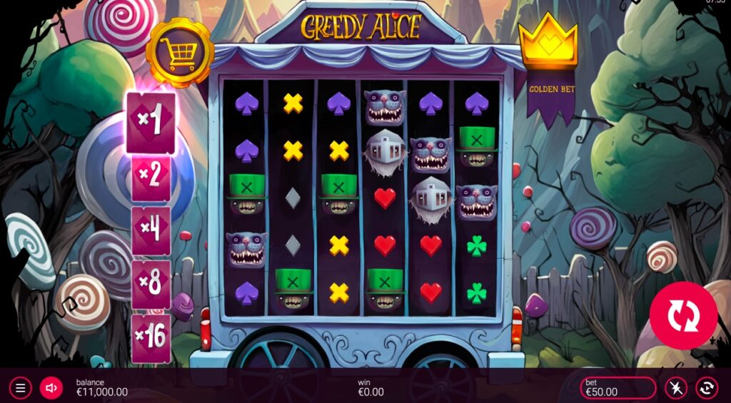 Greedy Alice slot gameplay