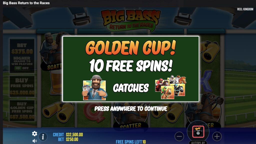 Big Bass Return To The Races buy free spins feature