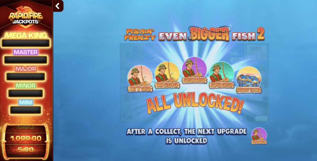 Fishin' Frenzy Even Bigger Fish 2 slot features