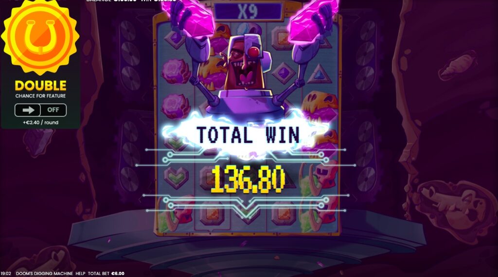 Doom's Digging Machine huge slot win