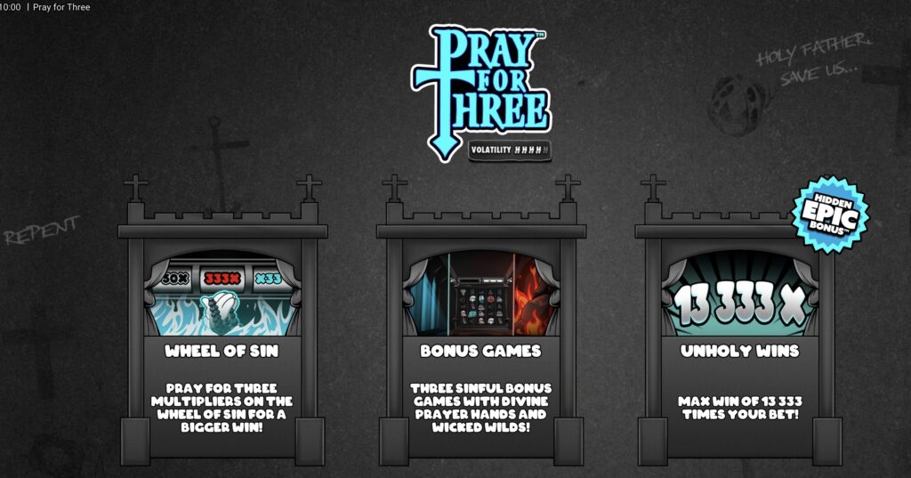 Pray For Three slot paylines and features