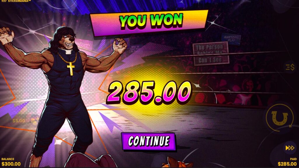 Stickermania big slot win