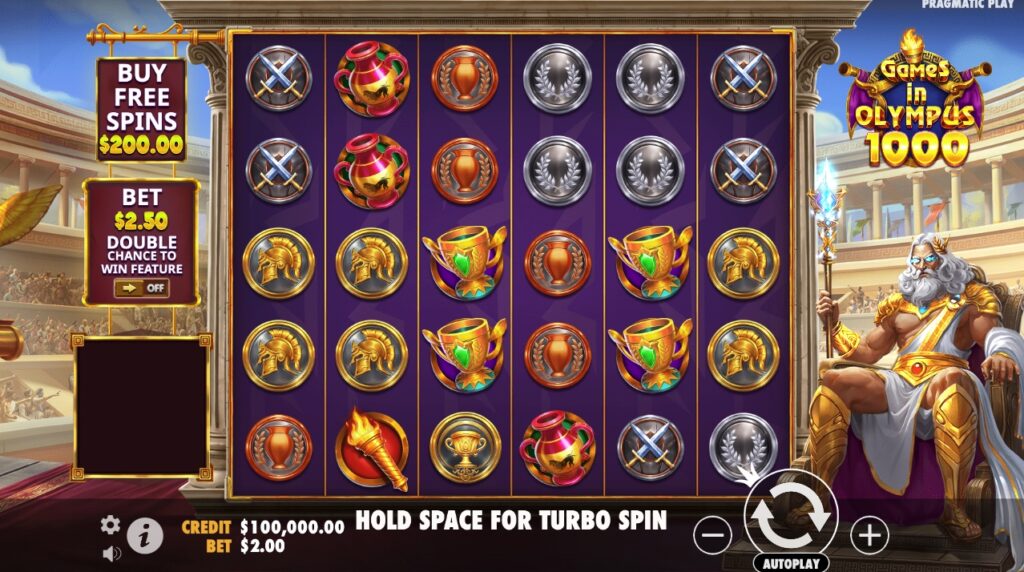 Games in Olympus 1000 slot gameplay