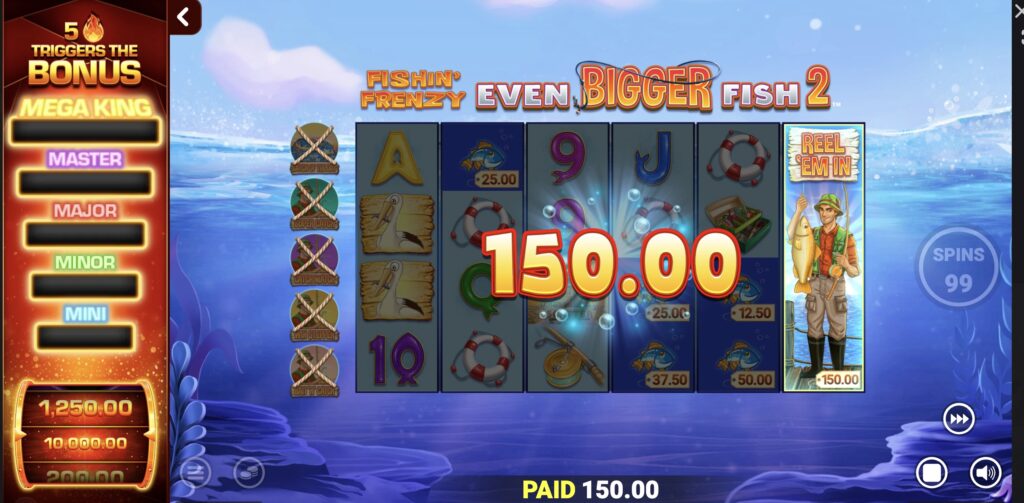 Fishin' Frenzy Even Bigger Fish 2 slot gameplay