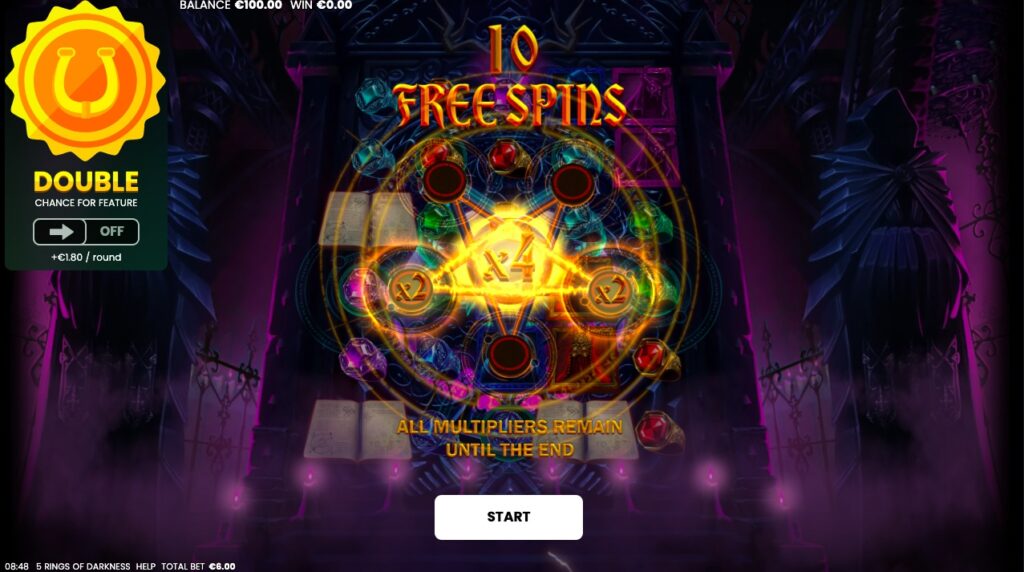5 Rings Of Darkness free spins mode