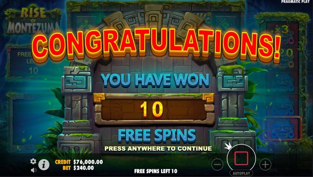 Rise Of Montezuma free spins bonus rounds