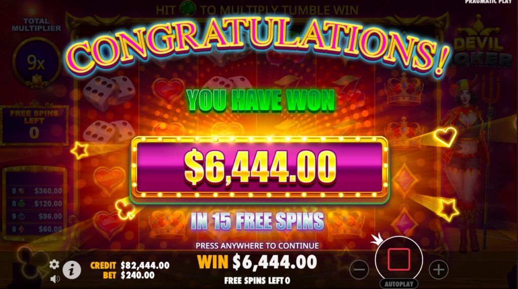 Devil Joker huge slot win