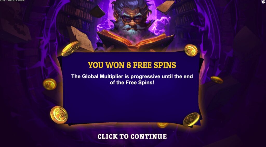 Merlins Mania free spins feature