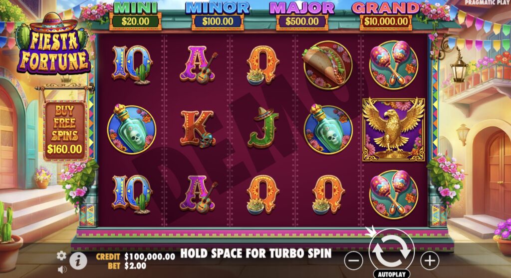 Fiesta Fortune slot jackpots and paylines