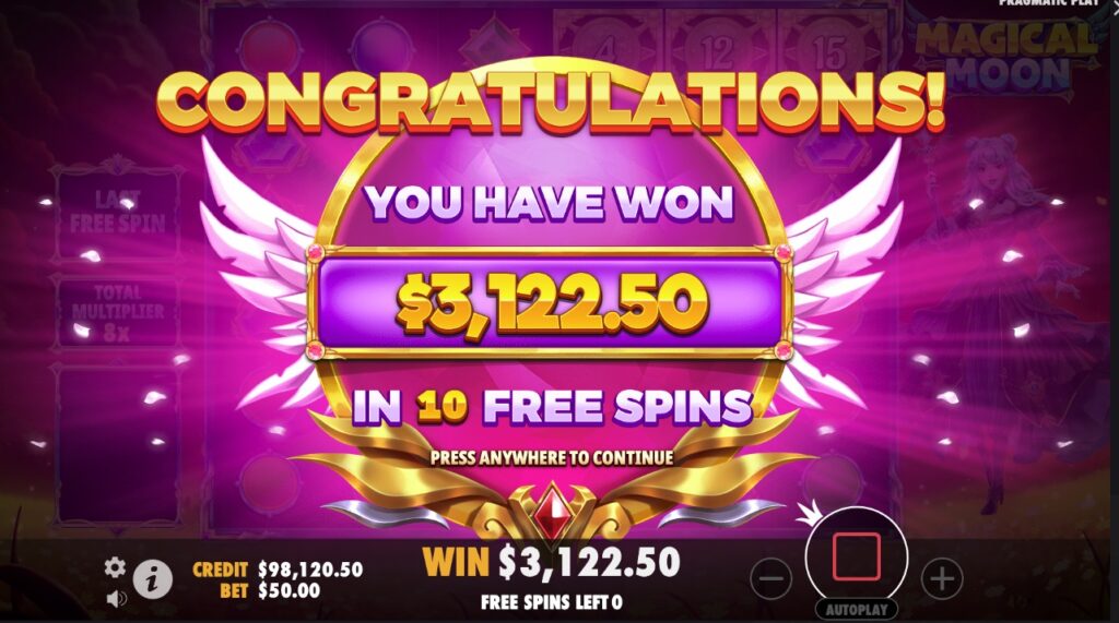 Magical Moon free spins feature