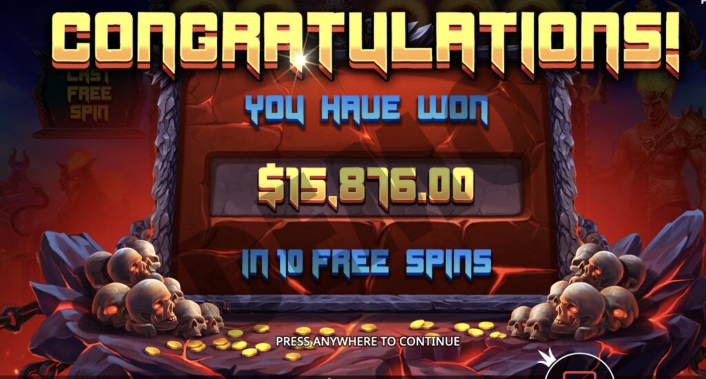 Gates of Hades huge slot win