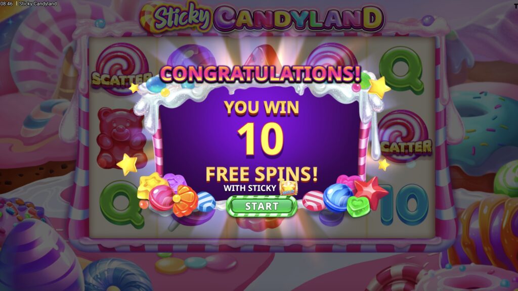 Sticky Candyland free spins bonus rounds
