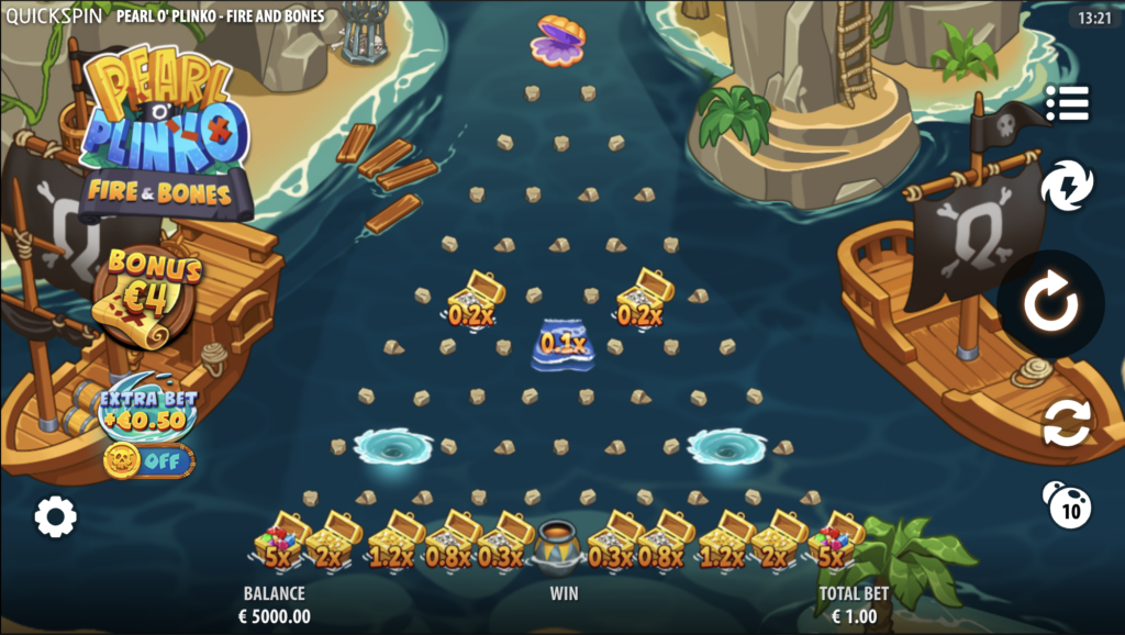 Pearl O' Plinko Fire & Bones slot gameplay