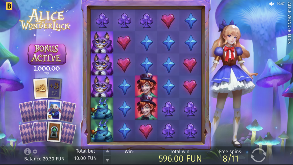 Alice Wonderluck bonus round.