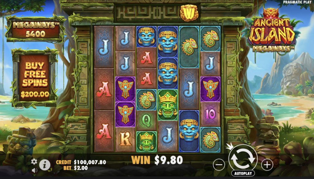 Ancient Island Megaways gameplay