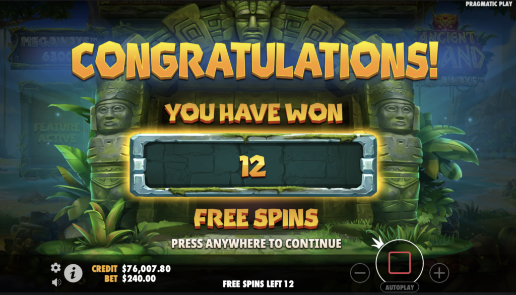 Ancient Island Megaways bonus round