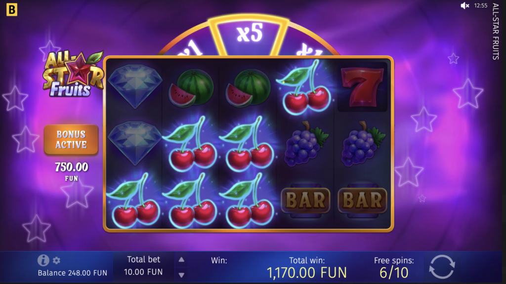 All Star Fruits bonus round.