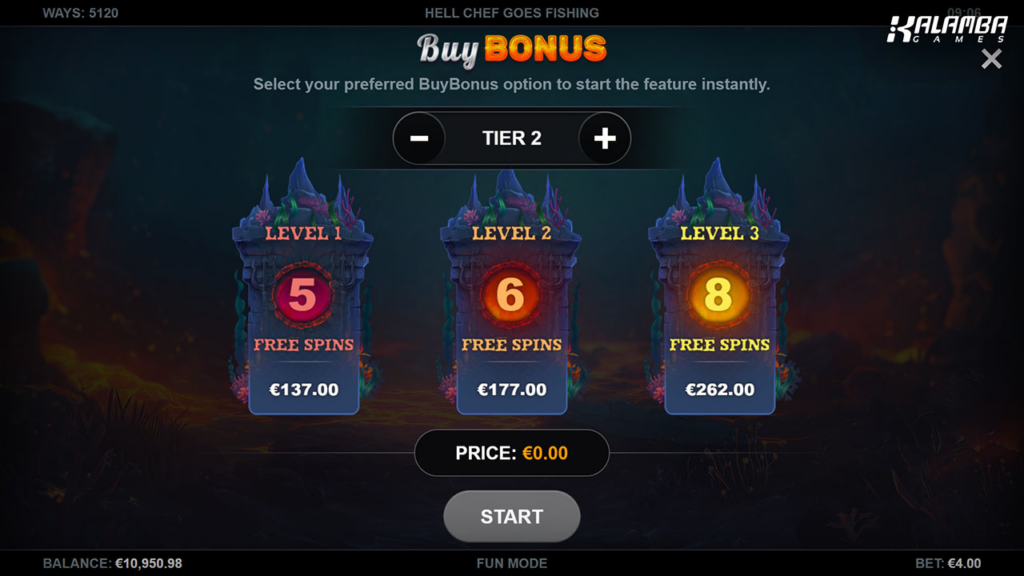 Hell Chef Goes Fishing bonus buy options