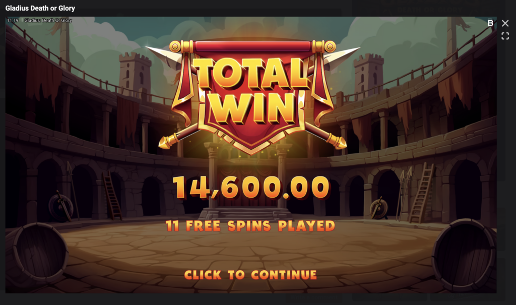 Gladius Death or Glory bonus buy win