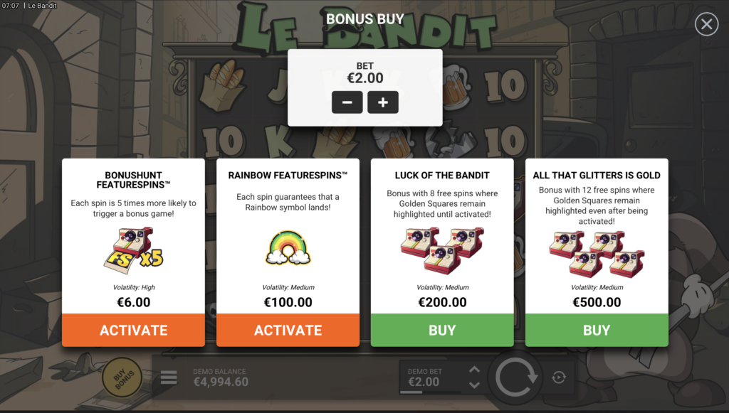 Le Bandit bonus buy.