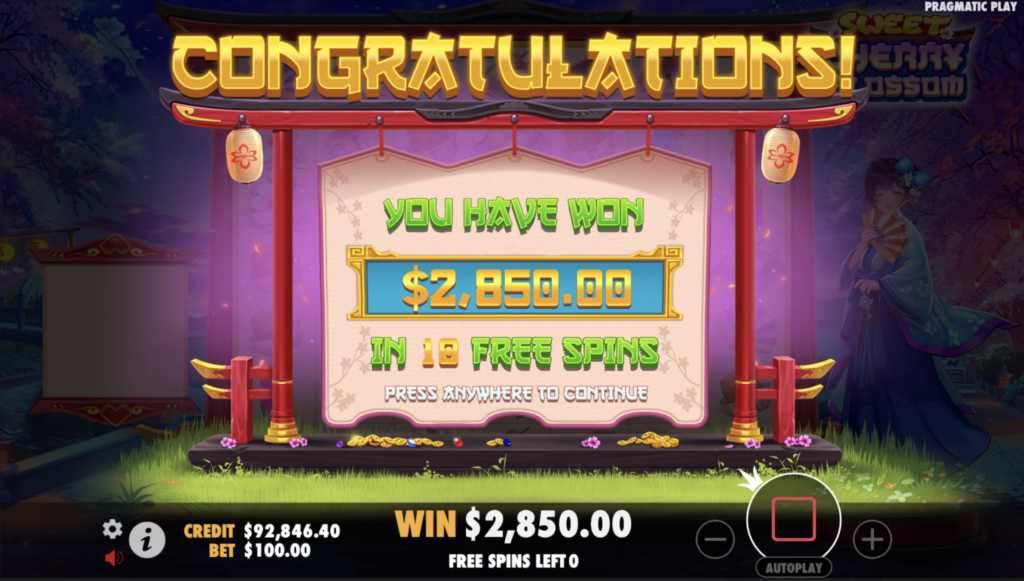 Sweet Cherry Blossom win