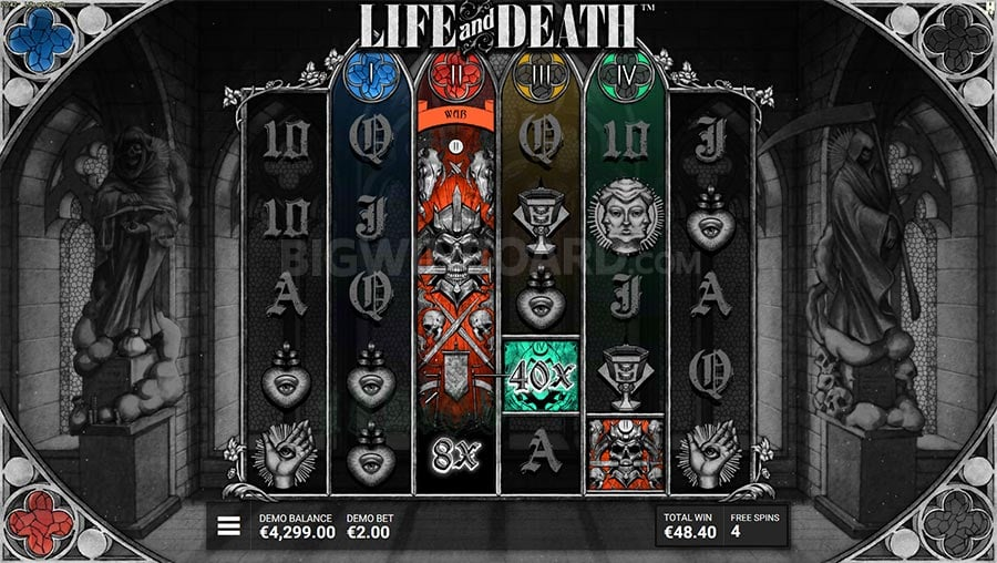 life and death slot gameplay
