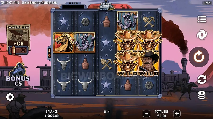 Sticky Bandits Thunder Rail Slot Game.