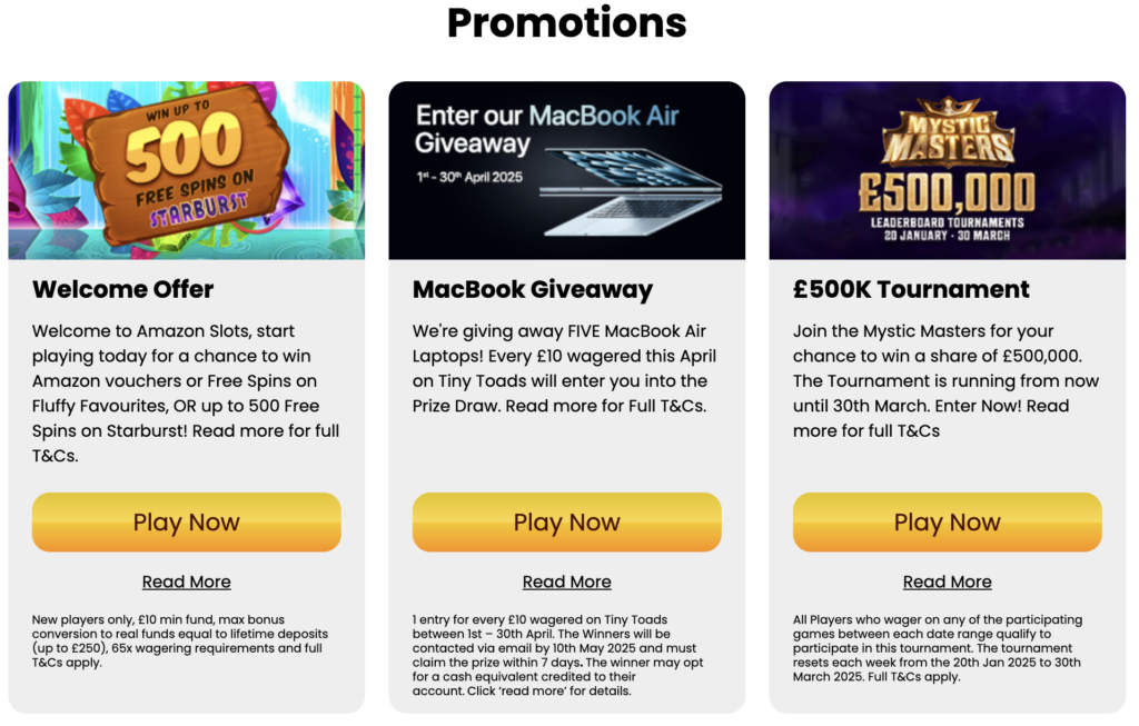 Amazon Slots Bonuses and Promotions.