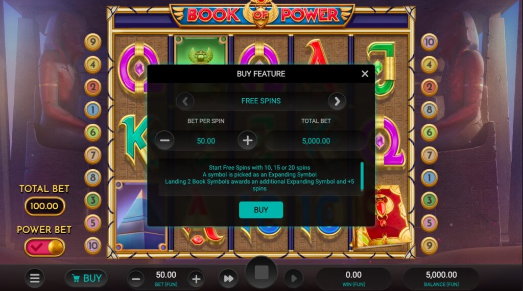 Book Of Power buy free spins options