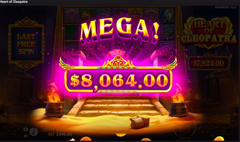 Heart of Cleopatra huge slot win