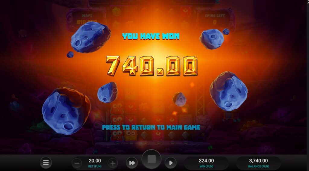 Space Miners bonus buy slot features 